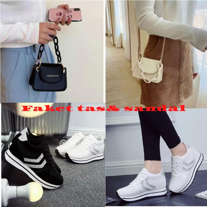 paket 1 stel TAS dan sepatu sneaker