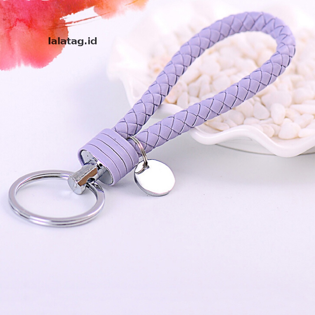 [lalatag] Braided Strap Kulit PU Keyring Keychain Gantungan Kunci Mobil Ring Key Fob SS [ID]