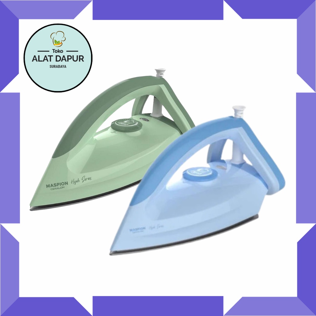 Maspion Setrika Listrik Hijab HA 365 HA365 HA-365 Gosokan Dry Iron Bahan Ceraflon Anti Lengket