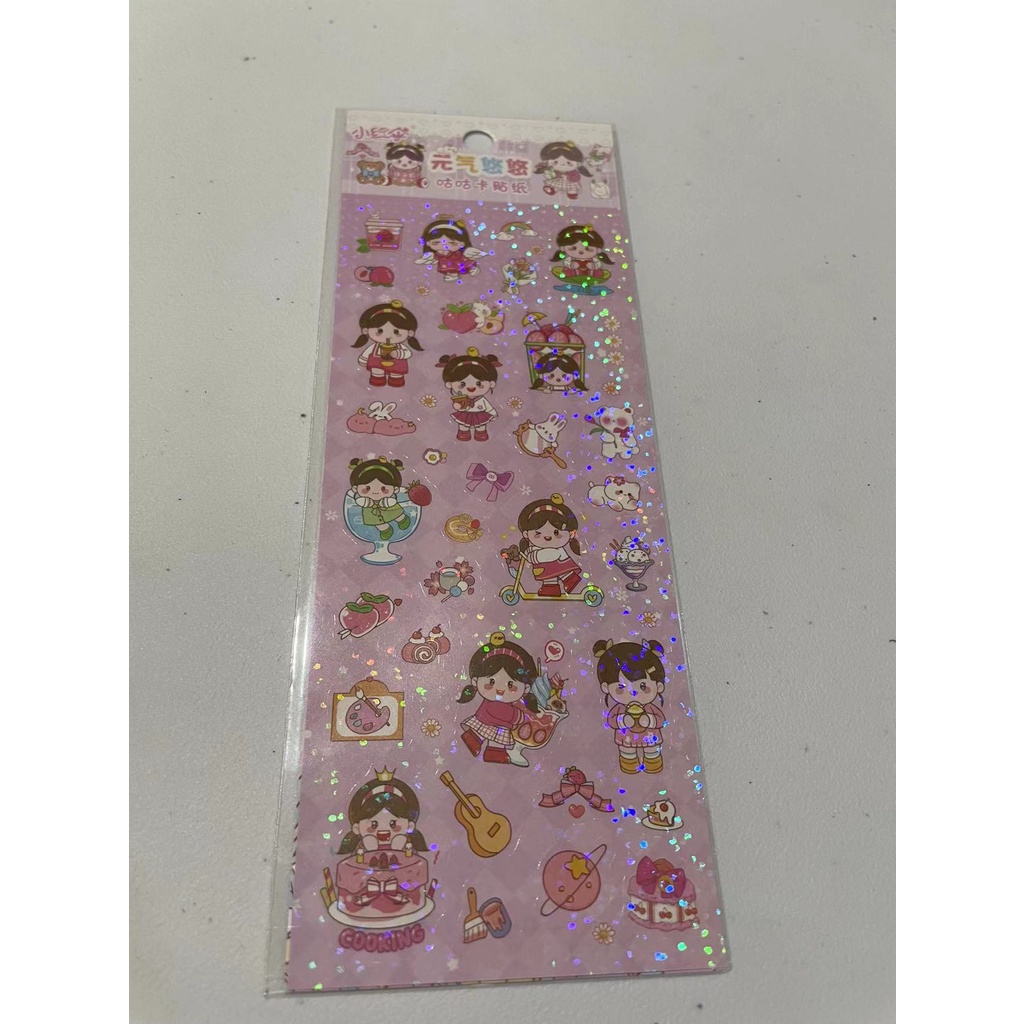 Sticker Hologram Ala Anak Korea / Sticker Lucu Aneka Karakter A-32