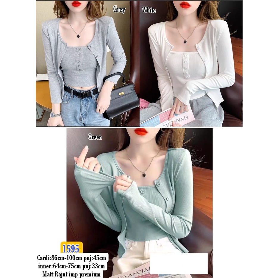ROMPI RAJUT MOTIF POLOS LENGAN PANJANG 1595/ BAJU LENGAN PANJANG / ATASAN WANITA KOREA IMPORT MURAH