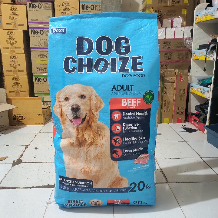 GRAB/GO-JEK Makanan Anjing Dog Choize Adult Beef Flavour Kemasan 20KG