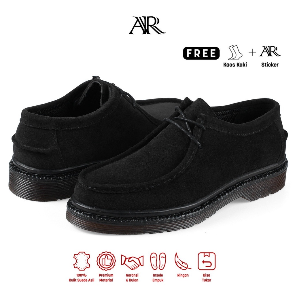 Athar Crested - Sepatu Boots Kulit Suede Pria