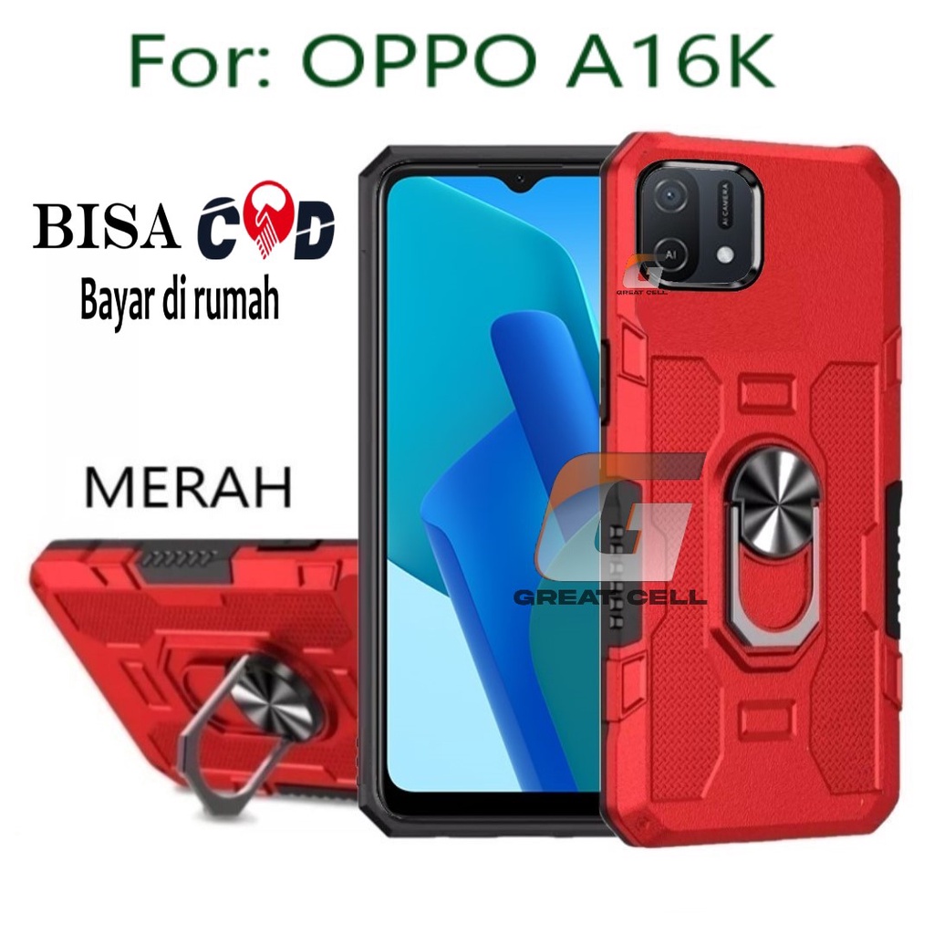 CASING OPPO A16K  HARD CASE STANDING  ROBOT  HIT EYE RING--SOFT CASE STANDING ROBOT  OPPO A16K