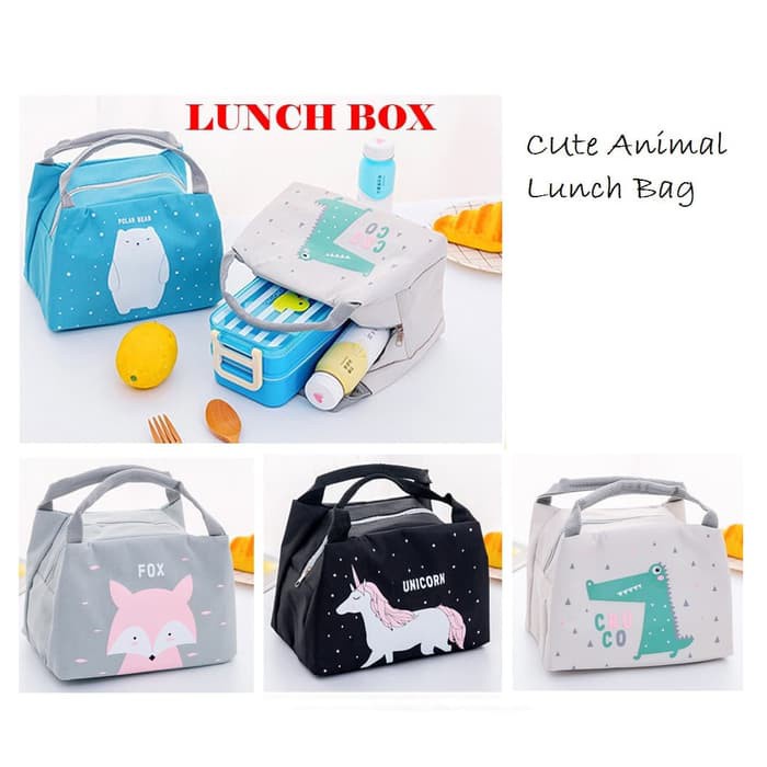 IKILOSHOP Motif Kartun Wajah Lunch Bag Tas Bekal Tahan Panas Dingin