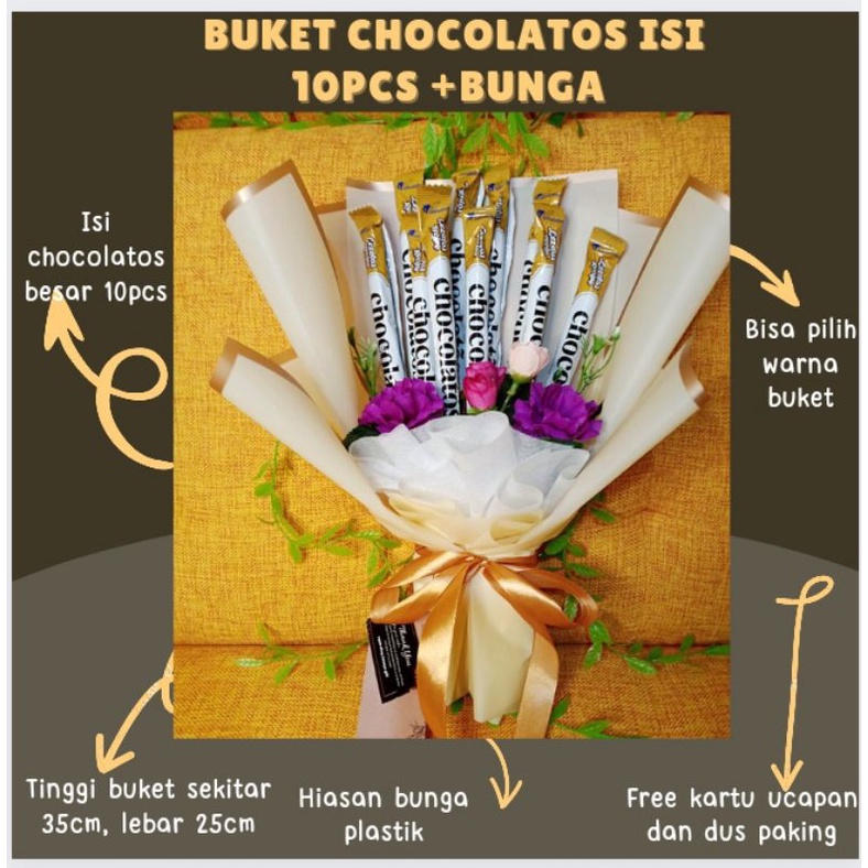 

Buket Chocolatos isi 10pcs | Buket Snack |Buket Murah | Chocolatos buket Snack murah lucu hadiah ulangtahun wisuda