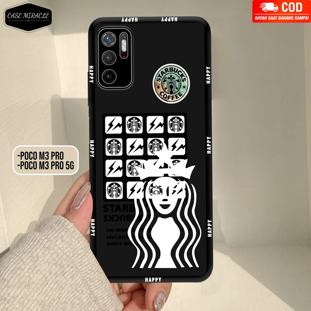 CM Case XIAOMI POCO M3 PRO Softcase Lentur Warna Hitam Macaron Protector Lensa Kamera Kaca  [ STRBUC