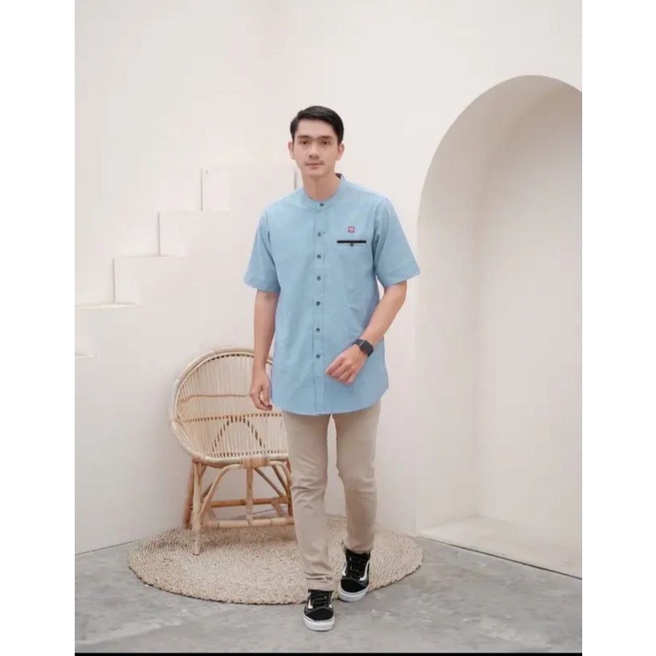 Koko Muslim Casual Lengan Pendek Pria Bahan Katun Adem Premium