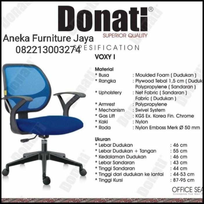 Jual Kursi Kantor Kursi Kerja Donati Voxy/Aneka Furniture Jaya | Shopee ...