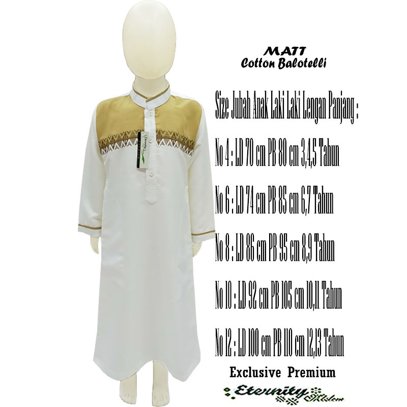 Baju Koko Anak Laki Laki Jubah Gamis Anak Eternity Umur 3-14 Tahun Terbaru
