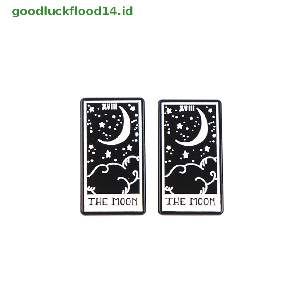 [GOOGFOUR] Tarot Enamel Pin Custom Matahari Bulan Bintang Gothic Skeleton Lover Bros Kerah [TOP]