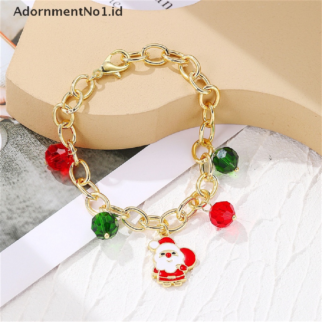 [AdornmentNo1] Gelang Natal Bentuk Santa Claus Gelang Untuk Wanita Gadis Manis Lucu Perhiasan Hadiah Xmas [ID]