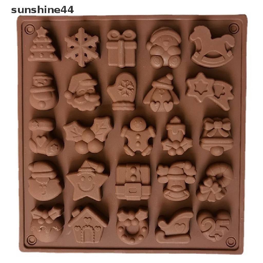 Sunshine Cetakan Biskuit Kue Coklat Silikon Natal Baru Mousse Mould DIY Alat Baking.