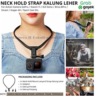 Neck Hold Mount Lanyard Strap Kalung Leher for Action Camera GoPro / Xiaomi Yi / DJI Osmo / Brica BPro / SJCam / Akaso / Kogan 4k