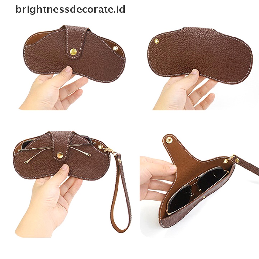 [Birth] Kesederhanaan Baru Snap Glasses Case PU Leather Eye Glasses Container Cover Portable Sunglasses Kotak Penyimpanan Ultra-Tipis Glasses Case [ID]