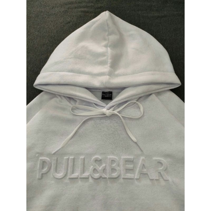 Jaket Hoodie Pull And Bear Putih - Sweater Hoodie Pull & Bear Putih Termurah