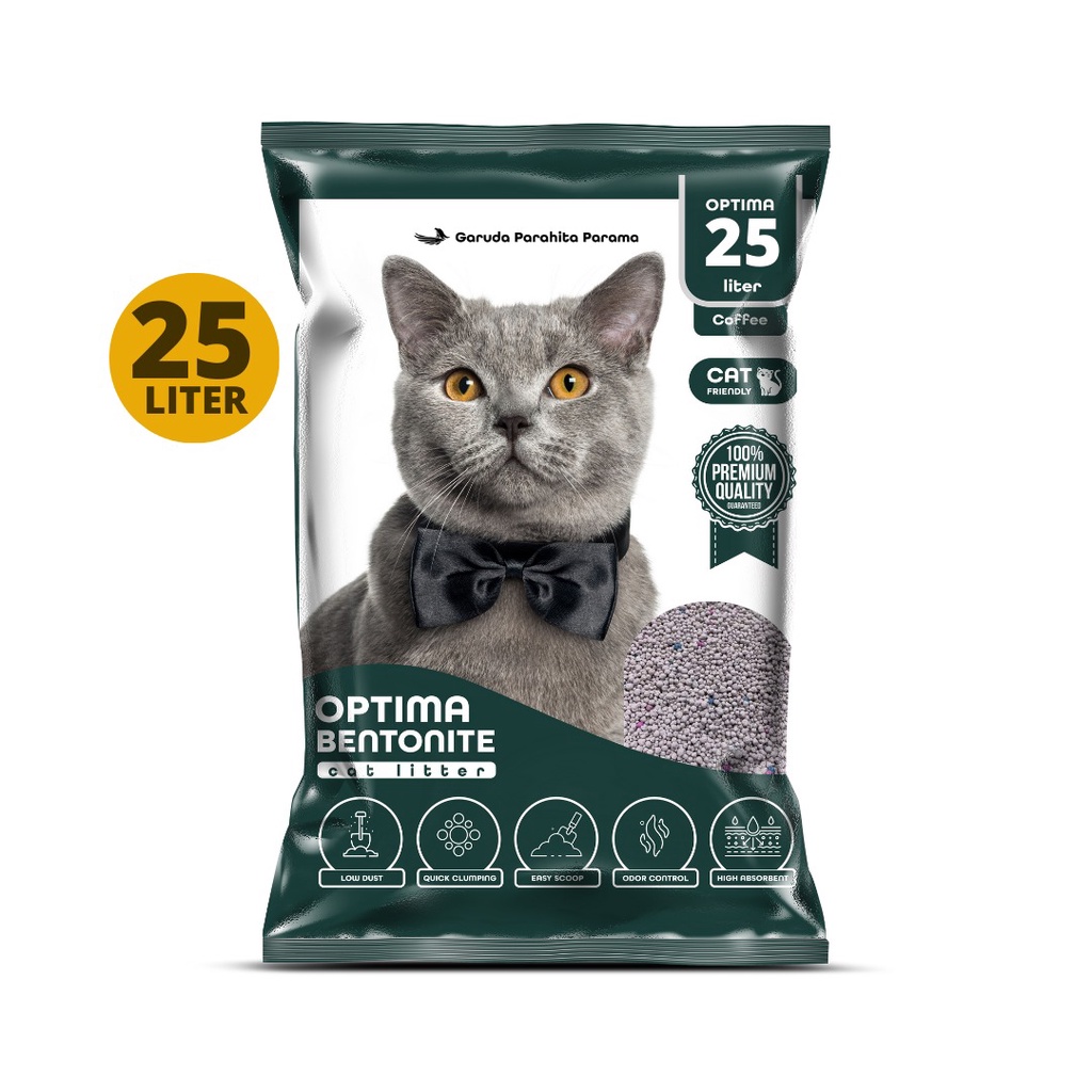 Pasir Kucing Gumpal OPTIMA Cat Litter Premium Wangi Coffee 25 LITER