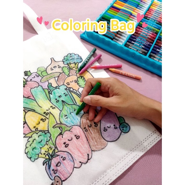 DIY mewarnai Tas/ Coloring totebag / Melukis Tas