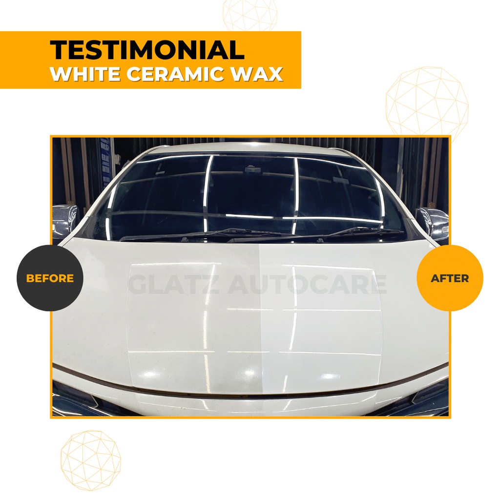 Pengkilap Bodi Mobil Putih Permanent Efek Daun Talas GLATZ White Ceramic Wax Perawatan Lengkap