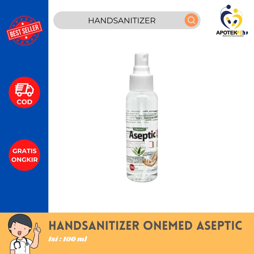 ASEPTIC PLUS ALOEVERA HAND SANITIZER SPRAY 100 ML  / ANTISEPTIK  LEMBUT DI TANGAN