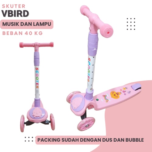 skuter anak vbird roda 3 lampu  musik perempuan cowok murah