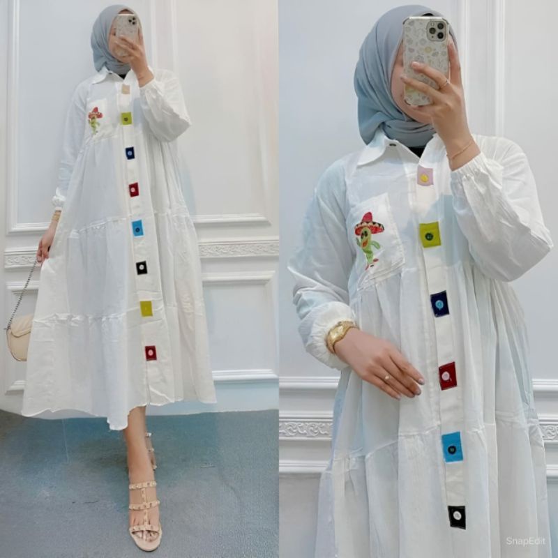 GLESA MIDI DRESS RAYON TWILL