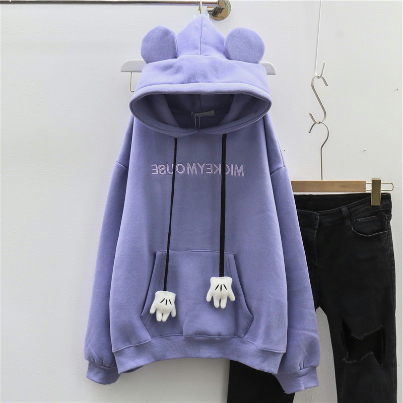 BAJU HOODIE MICKEY MOUSE FASHION WANITA SWEATER JAKET OUTER