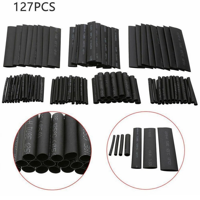 127 Pcs Heat Shrink tube Sleeving Tubing Assortment Kit Tabung Thermoresistant Sambungan Kabel Listrik Kawat Bungkus Kabel Tahan Air Shrinkage