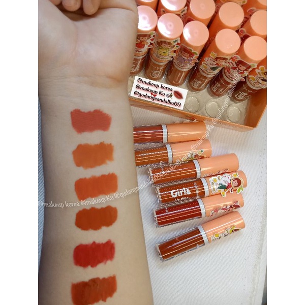 Matte Lipstik Tahan Lama Waterproof Lip Matte 6 Warna Peace Oren