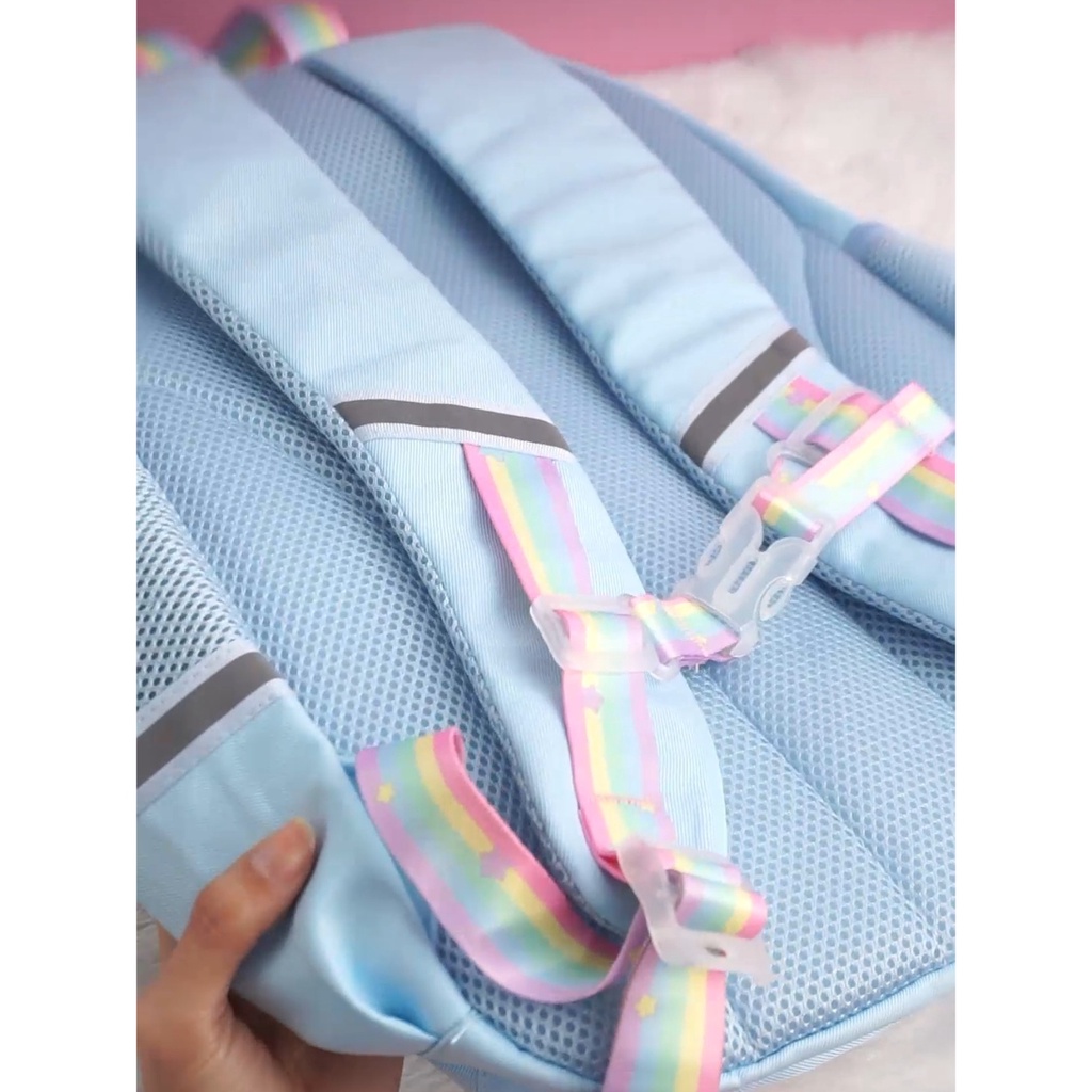 Tas Ransel Backpack Sekolah Anak Perempuan Alto Girl Original Rainbow Strap