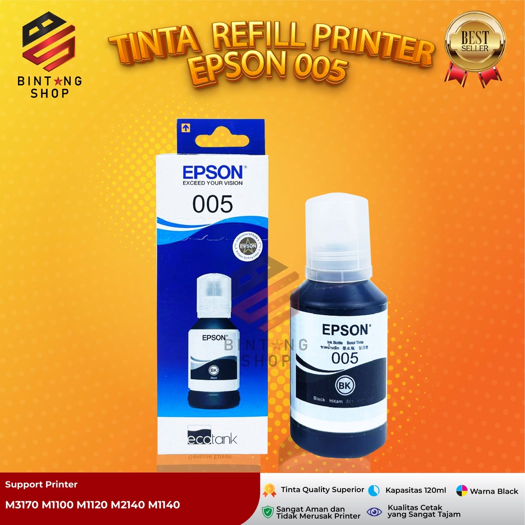 Tinta Epson 005 Black Tipe Printer M1100 M1120 M1140 M1180 M2140 M3140 M3170 M3180