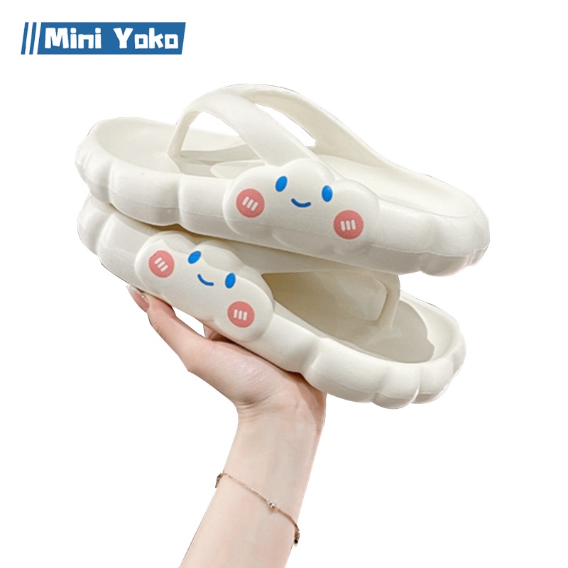 Mini Yoko Sandal jepit wanita terbaru import korea murah Sendal jelly perempuan lucu awan Sandal slop Rumah Santai Bahan EVA tahan aus