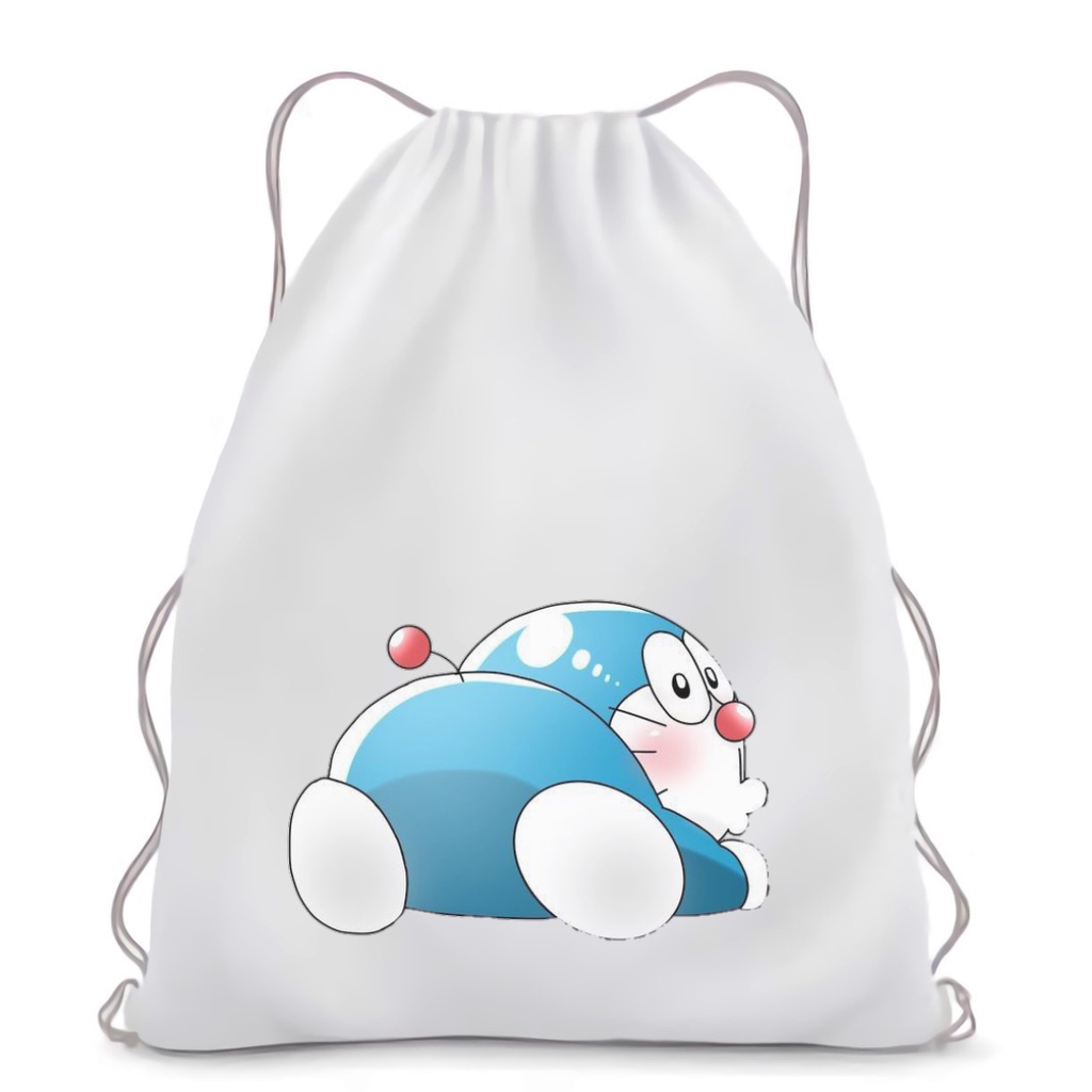 BISA CUSTOM SATUAN Stringbag Ransel serut Printing Doraemon anime manga Jepang Drawstring tas kekinian viral || Kiiyoomii ||