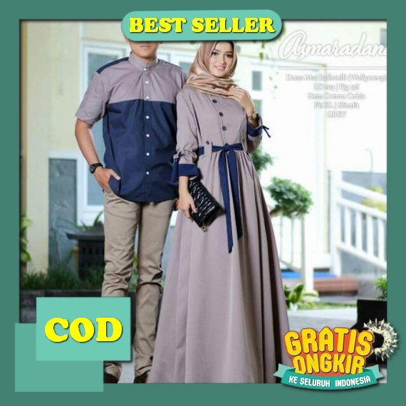 Nibras Couple Baju Koko Gamis Kapelan Suami Istri Ayah Ibu Bunda Kekinian Copel Terbaru 2023 Promo B