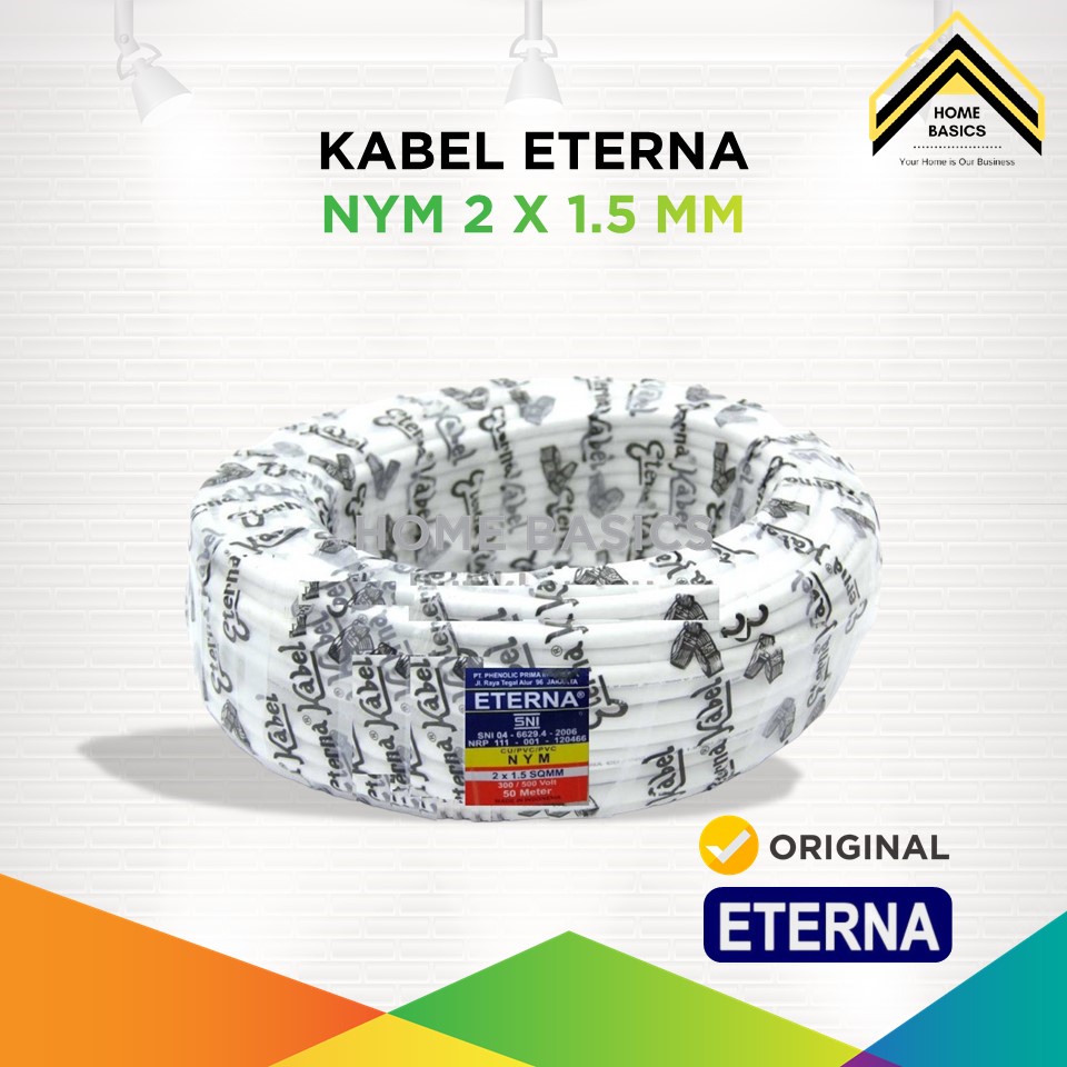 Kabel Listrik Eterna NYM 2 x 1.5 mm Tunggal