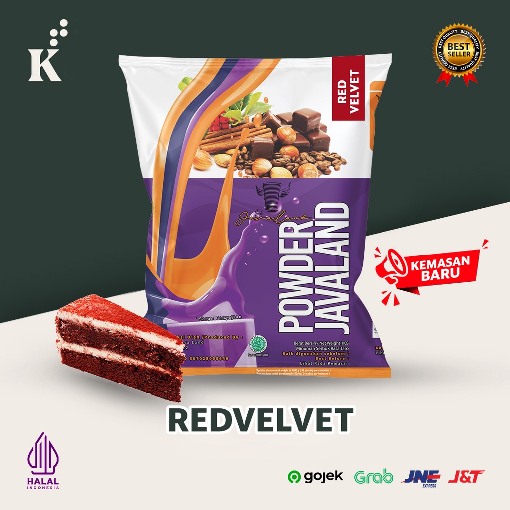 Bubuk Minuman Bubble Powder Drink Red Velvet ORIGINAL Javaland 1kg