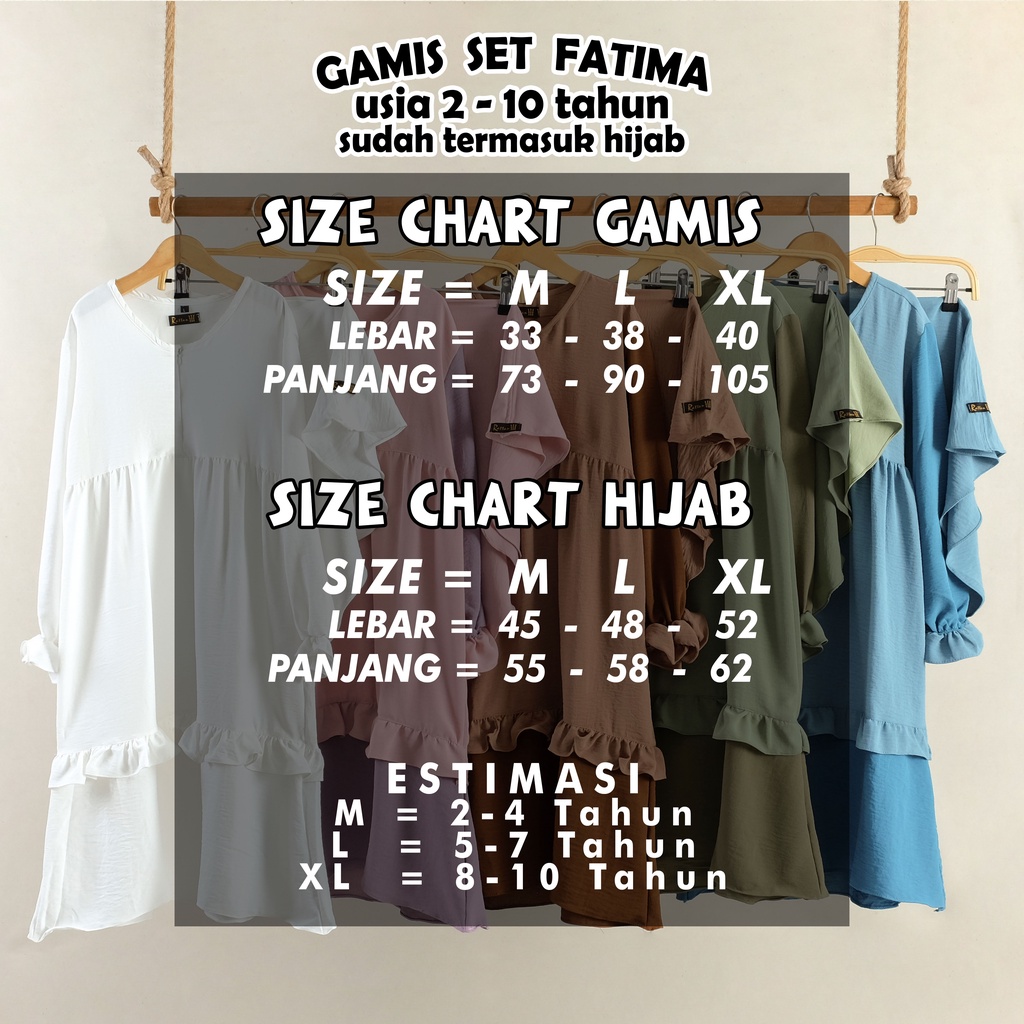 PROMO 11 - 11 SALE - MAN JADDA - Fatima Gamis Anak dan Hijab 2 4 5 7 8 10 Tahun Crinkle Airflow Stelan Baju dan Kerudung Gamis Manasik Anak