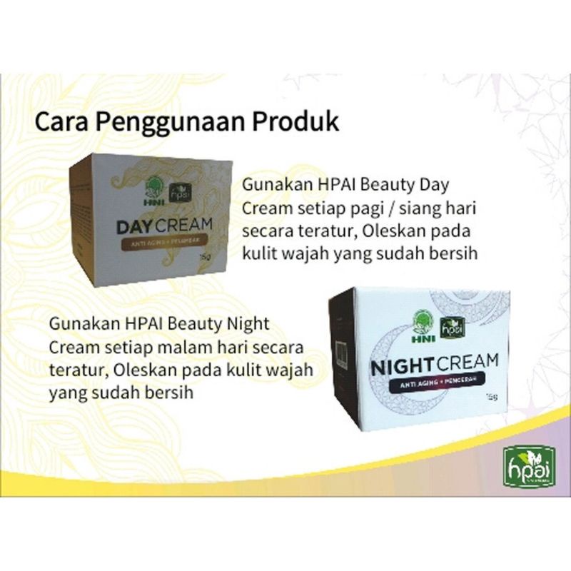 Day cream dan night cream hpai hni