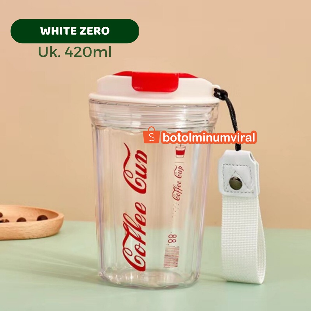 Botol Gelas Coffee Cup Plastik 420 ml Cola Series Viral Free Sticker