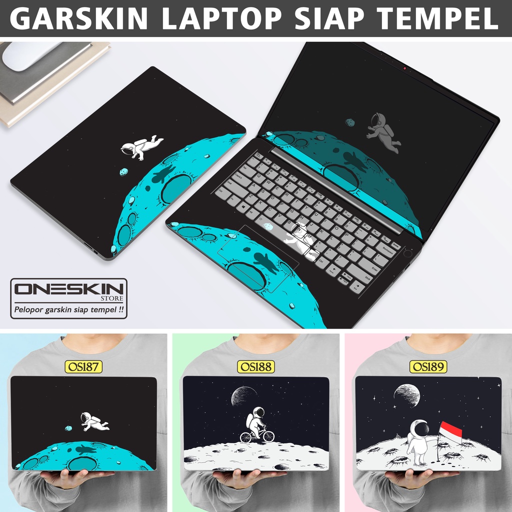 Garskin Sticker Laptop Protector Macbook Full Body Bottom Bezel Palmrest Skin Cartoon Astronaut Bike