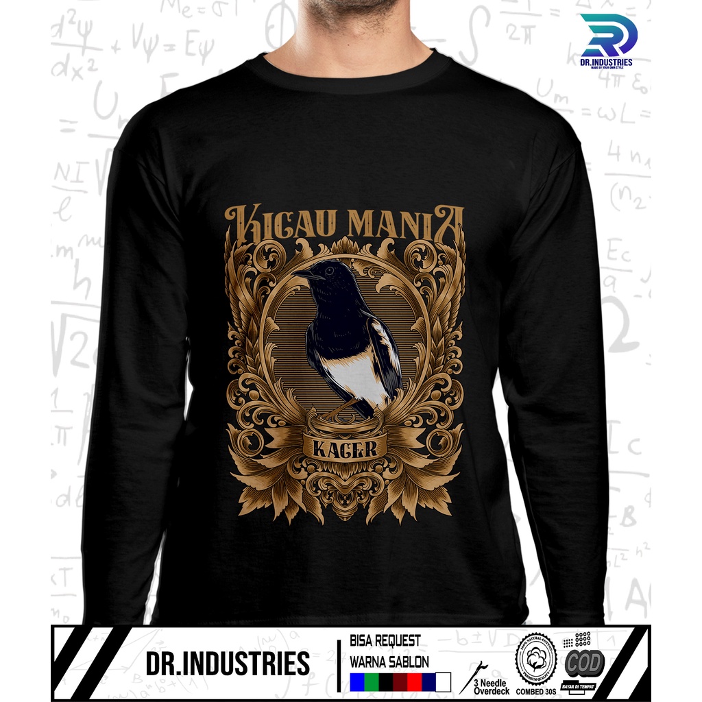 Kaos Lengan Panjang Burung Kacer Kicau Mania Nusantara Kacer Indonesia - DR INDUSTRIES