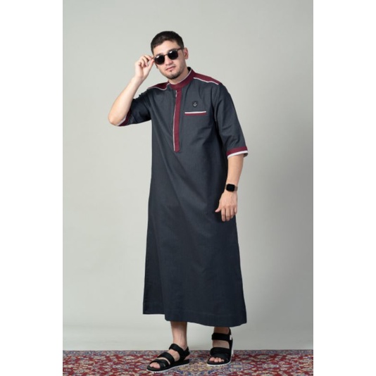 SAMASE JUBAH CASUAL R043 LENGAN 3/4 COTTON OXFORD
