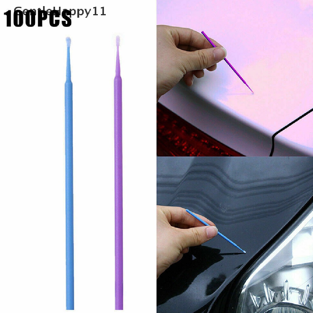 Gentlehappy 100pcs/lot Kuas Cat Sentuh Up Paint Micro Brush Tips Auto Mini Head Brush id