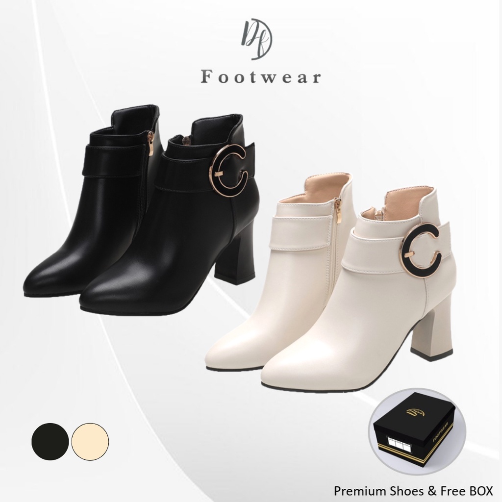 [DF FOOTWEAR] Sepatu Boots Wanita Heels Korea Import Premium Quality DF 626