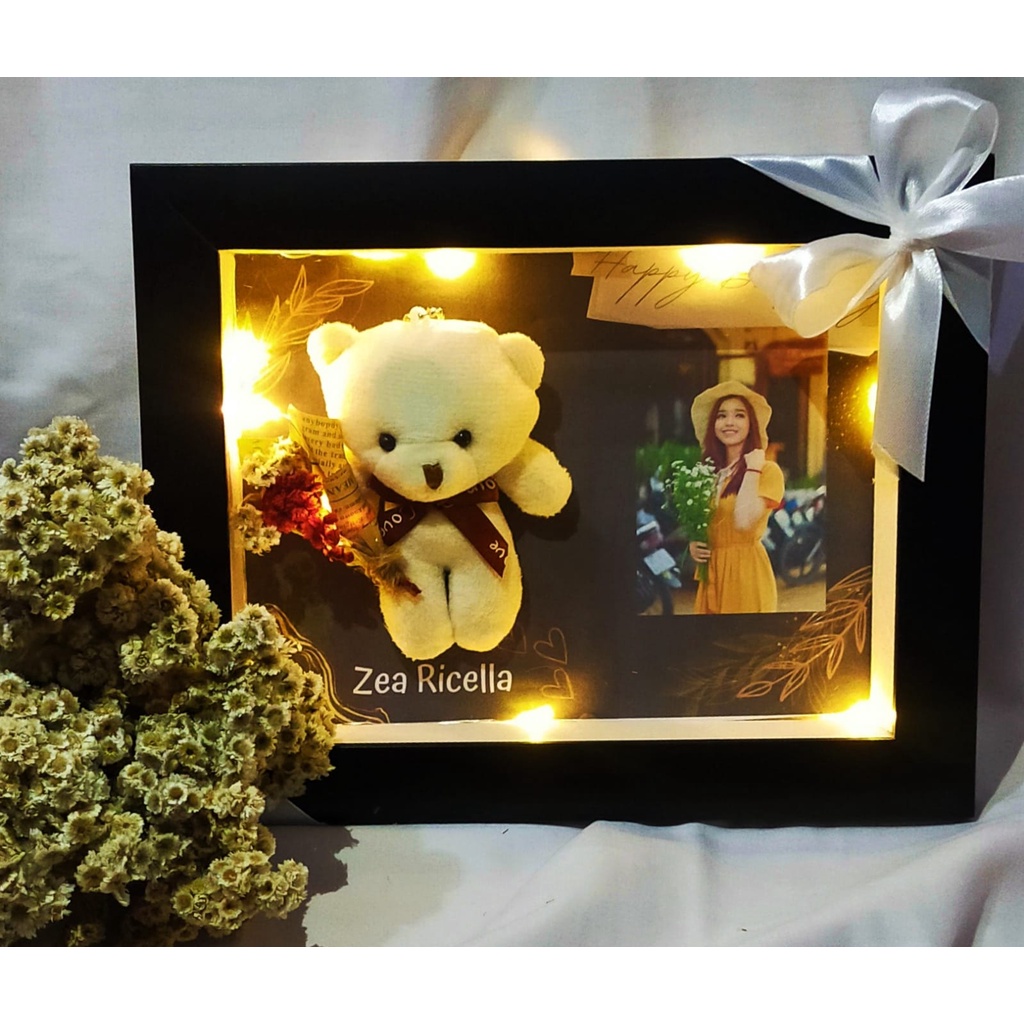 Jual Frame 3D Hadiah ulang tahun / Frame cantik / Bear in Frame / foto ...