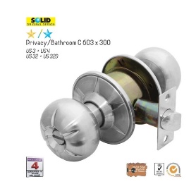 Solid C603x300 kunci bulat pintu WC kamar mandi Cylindrical Lockset