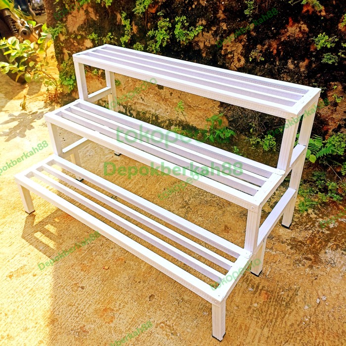 Rak 3 Susun/Rak Susun Bunga Panjang/Rak Pot Baja Ringan/Rak Pot Bunga