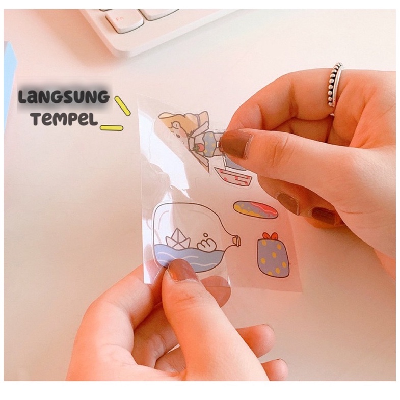 Stiker lucu cute 10 lembar anti air waterproof DIY