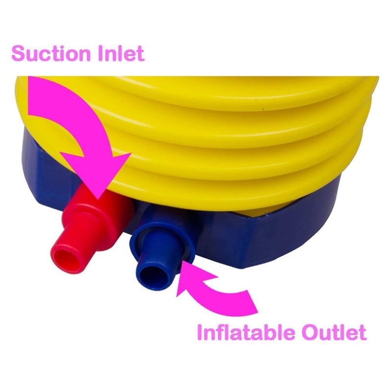 Pompa Injak Manual Bulat Kuning Balon Udara Foil Ban Karet Kolam Renang