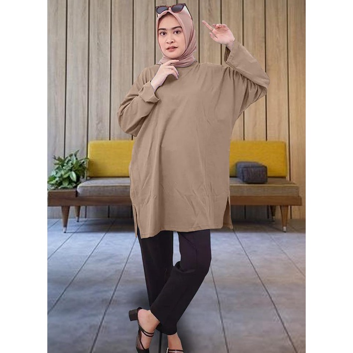 BLOUSE LENGAN PANJANG POLOS LD 130CM